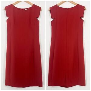 MM Lafleur The Sarah Shift Dress Cap Sleeve Washable Size 4 Chili Flake Red Oran